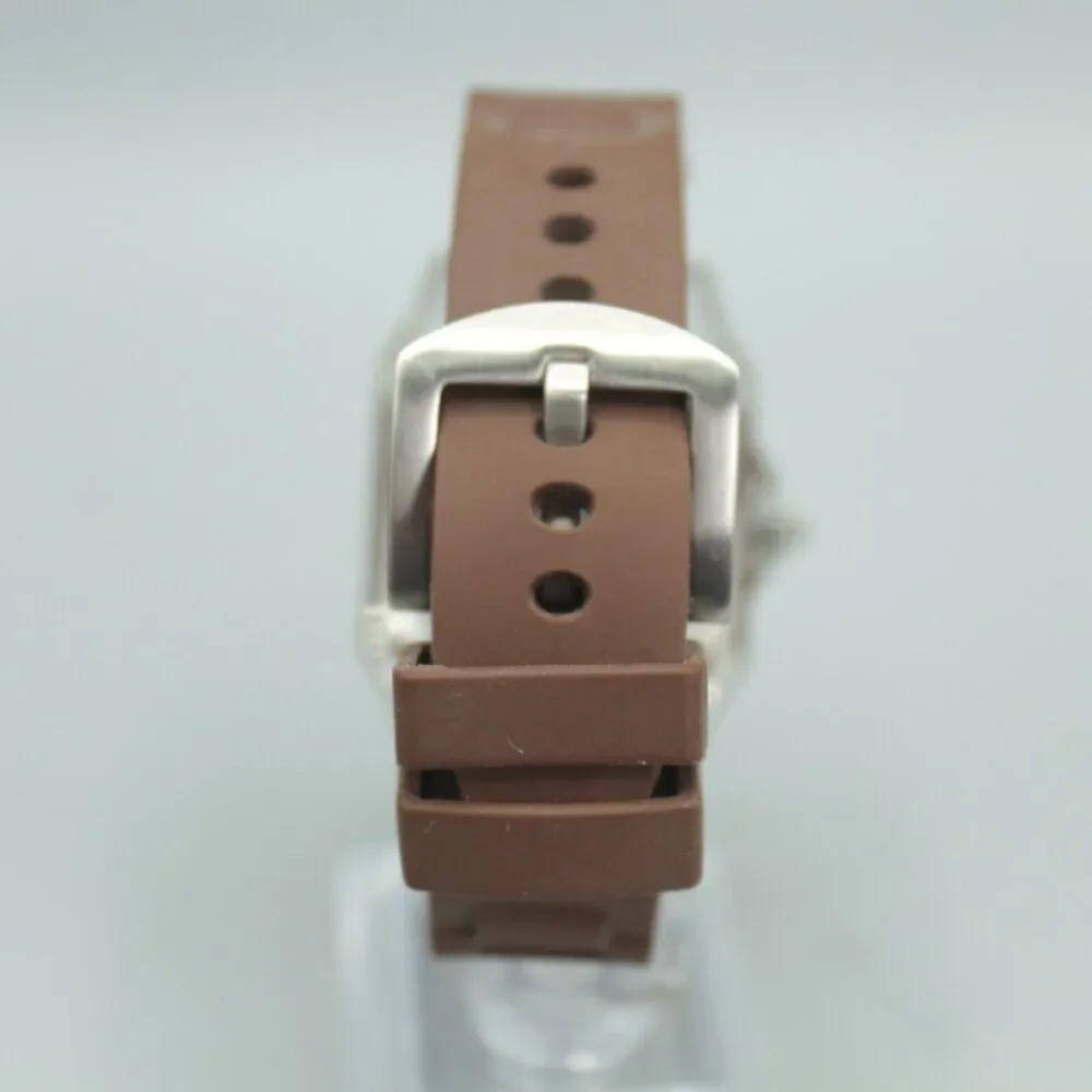 Gossip Unisex Watch Square Dial Brown Bezel Silicone Strap Transparent Case